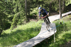 Freerider on wooden planks