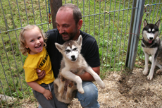 Husky-Toni with his daughter and husky