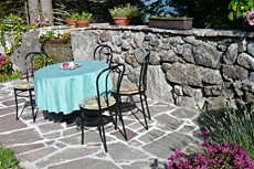 Terrace with evening sun near the playground