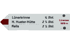 Sign to Hermann-Hueter-Hütte
