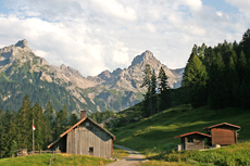 Die Zimba von der Hütte aus